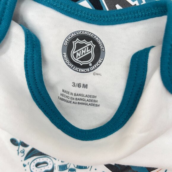 NHL San Jose Sharks Girls Bodysuit 3 Piece Set Size 3-6 Months NWT - Picture 6 of 6